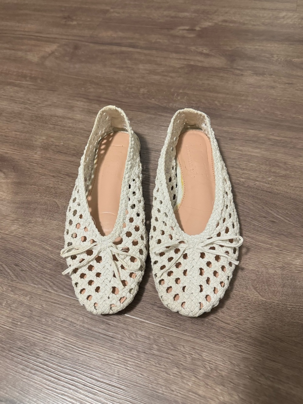 Woven White Flats